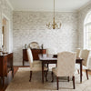 Savanna Brown and White | Thibaut Wallcoverings - Dining Room Visualization (AI-generated, may not be to scale. Verify pattern scale with product specifications.)