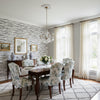 Savanna Black and White | Thibaut Wallcoverings - Dining Room Visualization (AI-generated, may not be to scale. Verify pattern scale with product specifications.)