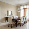 Fine Harvest Camel | Thibaut Wallcoverings - Dining Room Visualization (AI-generated, may not be to scale. Verify pattern scale with product specifications.)