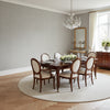 Fine Harvest Black | Thibaut Wallcoverings - Dining Room Visualization (AI-generated, may not be to scale. Verify pattern scale with product specifications.)