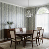 Geode Charcoal | Thibaut Wallcoverings - Dining Room Visualization (AI-generated, may not be to scale. Verify pattern scale with product specifications.)