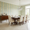 Geode Fog | Thibaut Wallcoverings - Dining Room Visualization (AI-generated, may not be to scale. Verify pattern scale with product specifications.)