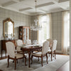 Inverness Grey | Thibaut Wallcoverings - Dining Room Visualization (AI-generated, may not be to scale. Verify pattern scale with product specifications.)