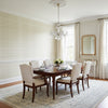 Inverness Beige | Thibaut Wallcoverings - Dining Room Visualization (AI-generated, may not be to scale. Verify pattern scale with product specifications.)