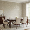 Aedan Blush | Thibaut Wallcoverings - Dining Room Visualization (AI-generated, may not be to scale. Verify pattern scale with product specifications.)