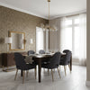 Aedan Black | Thibaut Wallcoverings - Dining Room Visualization (AI-generated, may not be to scale. Verify pattern scale with product specifications.)