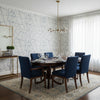 Jordan Navy on White | Thibaut Wallcoverings - Dining Room Visualization (AI-generated, may not be to scale. Verify pattern scale with product specifications.)