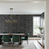 Jordan Black | Thibaut Wallcoverings - Dining Room Visualization (AI-generated, may not be to scale. Verify pattern scale with product specifications.)
