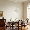 Morada Bay Grey | Thibaut Wallcoverings - Dining Room Visualization (AI-generated, may not be to scale. Verify pattern scale with product specifications.)