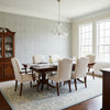 Pinellas Black | Thibaut Wallcoverings - Dining Room Visualization (AI-generated, may not be to scale. Verify pattern scale with product specifications.)