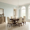 Pinellas Spa Blue | Thibaut Wallcoverings - Dining Room Visualization (AI-generated, may not be to scale. Verify pattern scale with product specifications.)