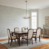 Rain Water Grey | Thibaut Wallcoverings - Dining Room Visualization (AI-generated, may not be to scale. Verify pattern scale with product specifications.)