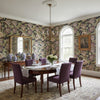 Mitford Black and Plum | Thibaut Wallcoverings - Dining Room Visualization (AI-generated, may not be to scale. Verify pattern scale with product specifications.)