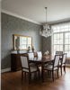 Java | Graphite Wallpaper - Dining Room Visualization (AI-generated, may not be to scale. Verify pattern scale with product specifications.)