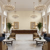 Dublin Linen Cream | Kravet - Hotel Lobby Visualization (AI-generated, may not be to scale. Verify pattern scale with product specifications.)