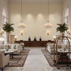 Dublin Linen Sand | Kravet - Hotel Lobby Visualization (AI-generated, may not be to scale. Verify pattern scale with product specifications.)