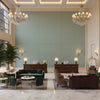 Dublin Linen Seamist | Kravet - Hotel Lobby Visualization (AI-generated, may not be to scale. Verify pattern scale with product specifications.)