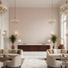 Dublin Linen Pink | Kravet - Hotel Lobby Visualization (AI-generated, may not be to scale. Verify pattern scale with product specifications.)