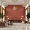Dublin Linen rust | Kravet - Hotel Lobby Visualization (AI-generated, may not be to scale. Verify pattern scale with product specifications.)