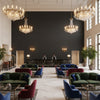 Dublin Linen Black | Kravet - Hotel Lobby Visualization (AI-generated, may not be to scale. Verify pattern scale with product specifications.)