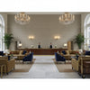Watermill Linen taupe | Kravet - Hotel Lobby Visualization (AI-generated, may not be to scale. Verify pattern scale with product specifications.)