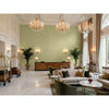 Watermill Linen pale green | Kravet - Hotel Lobby Visualization (AI-generated, may not be to scale. Verify pattern scale with product specifications.)
