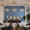 Watermill Linen cornflower blue | Kravet - Hotel Lobby Visualization (AI-generated, may not be to scale. Verify pattern scale with product specifications.)