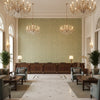 Chantilly Weave Sage | Kravet - Hotel Lobby Visualization (AI-generated, may not be to scale. Verify pattern scale with product specifications.)
