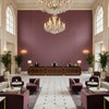 Bennett Prune | Kravet - Hotel Lobby Visualization (AI-generated, may not be to scale. Verify pattern scale with product specifications.)