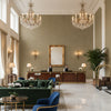 Bennett Cobblestone | Kravet - Hotel Lobby Visualization (AI-generated, may not be to scale. Verify pattern scale with product specifications.)