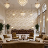 Graciela Ivory/Beige | Kravet - Hotel Lobby Visualization (AI-generated, may not be to scale. Verify pattern scale with product specifications.)