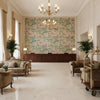 Nympheus Twill Pink/Teal | Kravet - Hotel Lobby Visualization (AI-generated, may not be to scale. Verify pattern scale with product specifications.)