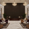 Oxford Velvet Chocolate | Kravet - Hotel Lobby Visualization (AI-generated, may not be to scale. Verify pattern scale with product specifications.)
