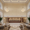 Lonsdale Ivory | Kravet - Hotel Lobby Visualization (AI-generated, may not be to scale. Verify pattern scale with product specifications.)