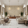 Lonsdale Beige | Kravet - Hotel Lobby Visualization (AI-generated, may not be to scale. Verify pattern scale with product specifications.)