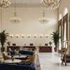 Skye Wool Coconut | Kravet - Hotel Lobby Visualization (AI-generated, may not be to scale. Verify pattern scale with product specifications.)