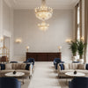 Skye Wool Moonbeam | Kravet - Hotel Lobby Visualization (AI-generated, may not be to scale. Verify pattern scale with product specifications.)