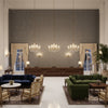 Skye Wool Granite | Kravet - Hotel Lobby Visualization (AI-generated, may not be to scale. Verify pattern scale with product specifications.)