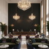 Skye Wool Jet | Kravet - Hotel Lobby Visualization (AI-generated, may not be to scale. Verify pattern scale with product specifications.)