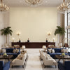 Lille Linen pale yellow | Kravet - Hotel Lobby Visualization (AI-generated, may not be to scale. Verify pattern scale with product specifications.)