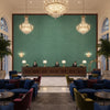 Lille Linen Lagoon | Kravet - Hotel Lobby Visualization (AI-generated, may not be to scale. Verify pattern scale with product specifications.)