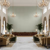 Lille Linen Silver | Kravet - Hotel Lobby Visualization (AI-generated, may not be to scale. Verify pattern scale with product specifications.)