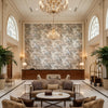 Chinese Lantern Ii Pebble | Kravet - Hotel Lobby Visualization (AI-generated, may not be to scale. Verify pattern scale with product specifications.)