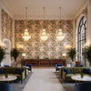 Chinese Lantern Ii Spring | Kravet - Hotel Lobby Visualization (AI-generated, may not be to scale. Verify pattern scale with product specifications.)