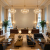 Varona Lagoon | Kravet - Hotel Lobby Visualization (AI-generated, may not be to scale. Verify pattern scale with product specifications.)