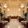 Davenport Print Cabana | Kravet - Hotel Lobby Visualization (AI-generated, may not be to scale. Verify pattern scale with product specifications.)