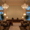 Laine Print Pacific | Kravet - Hotel Lobby Visualization (AI-generated, may not be to scale. Verify pattern scale with product specifications.)