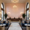 Laine Print Petal | Kravet - Hotel Lobby Visualization (AI-generated, may not be to scale. Verify pattern scale with product specifications.)