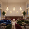 Kaya Ii Lilac | Kravet - Hotel Lobby Visualization (AI-generated, may not be to scale. Verify pattern scale with product specifications.)
