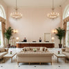 Cap Ferrat Stripe Pink | Kravet - Hotel Lobby Visualization (AI-generated, may not be to scale. Verify pattern scale with product specifications.)